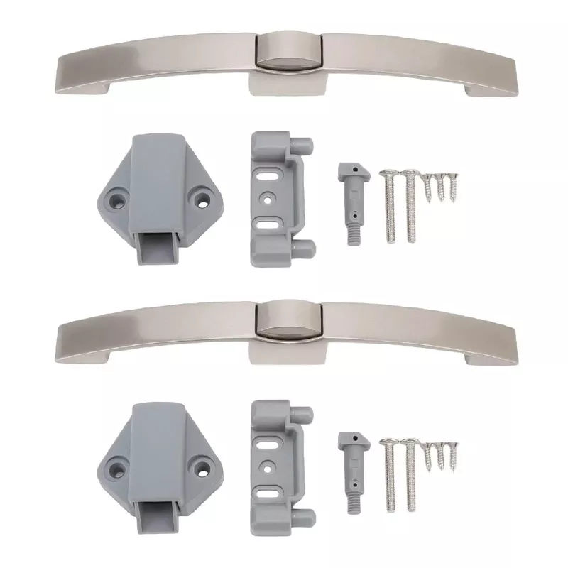 2 Pack Push Button Latch Pull Handle Pearl Nickel Multipurpose RV Cupboard Lock Drawer Knob For Motorhome Home And Yachts With 160mm Hole Distance 6.3in