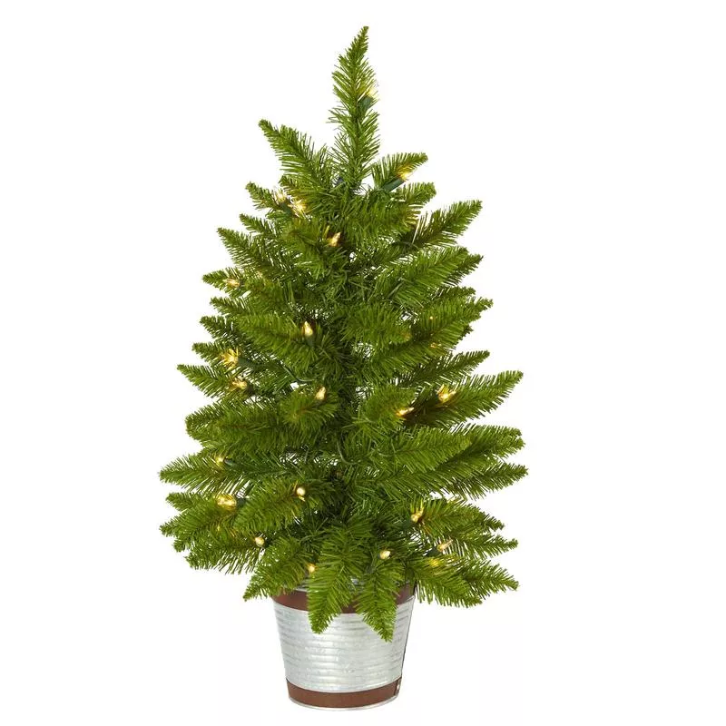 2-providence-pine-artificial-christmas-tree-in-decorative-planter-with-35-warm-w 2 Providence Pine Artificial Christmas Tree in Decorative Planter with 35 Warm White Lights and 51 Bendable Branches