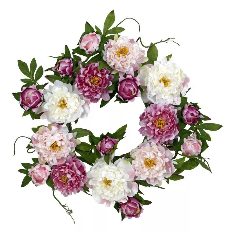 22″ Peony Wreath