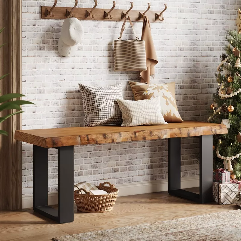 47-industrial-entryway-bench-solid-wood-shoe-bench-end-bed-bench 47″ Industrial Entryway Bench, Solid Wood Shoe Bench End of Bed Bench