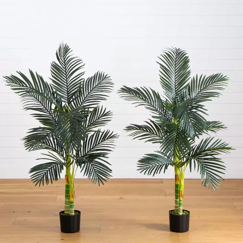 5-artificial-double-stalk-golden-cane-palm-tree-set-2 5 Artificial Double Stalk Golden Cane Palm Tree- Set of 2