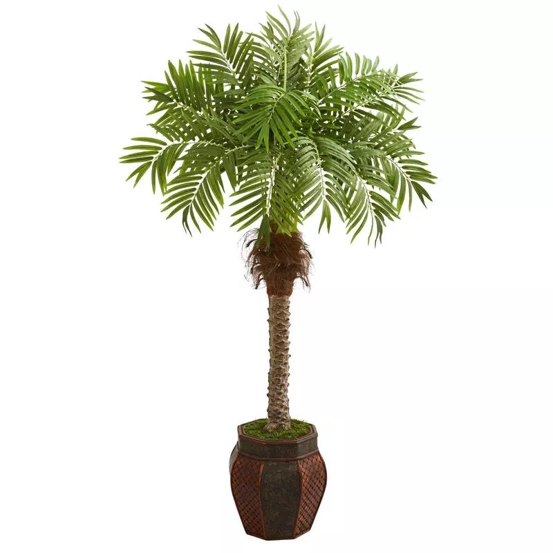 62 Robellini Palm Artificial Tree in Decorative Planter