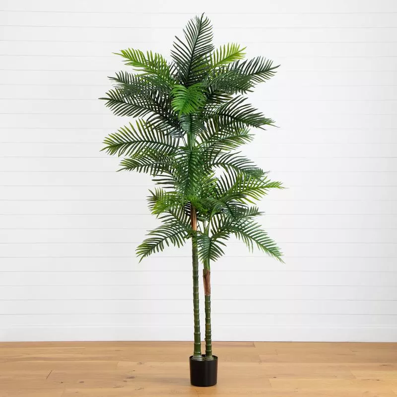 8 UV Resistant Artificial Double Robellini Palm Tree (Indoor/Outdoor)