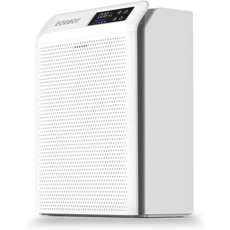 Air Purifiers for Home Large Room, Cover Up to 1,996 Ft with True HEPA Filter & Washable Pre-Filter, Sleep Mode, PM2.5 Air Quality Monitor, White