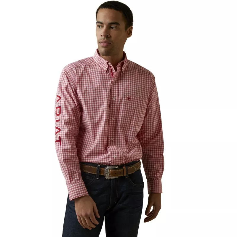 ariat-mens-pro-series-team-dustin-classic-fit-shirt-red Ariat Mens Pro Series Team Dustin Classic Fit Shirt Red