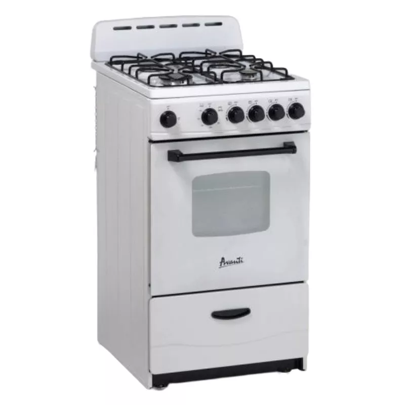 avanti-20-compact-gas-range-oven-white Avanti 20″ Compact Gas Range Oven – White