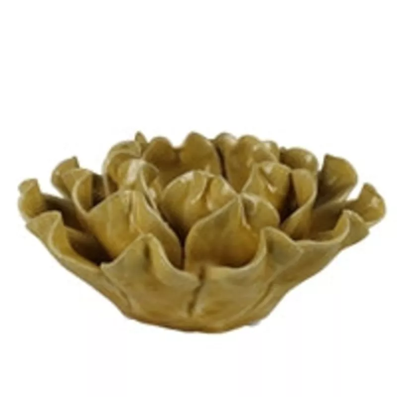 Ceramic Flower Tealight Holder Yellow