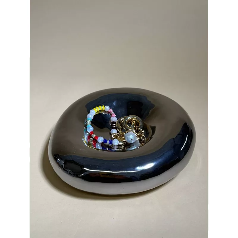 Chrome Stoneware Bowl