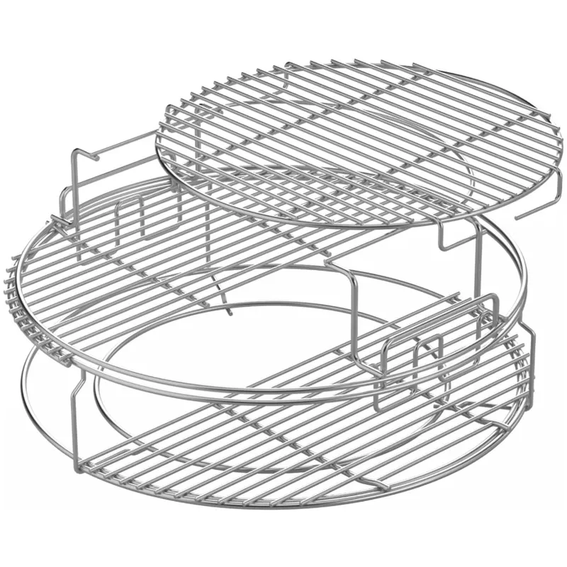 eggspander-replacement-kit-large-big-green-egg-3-tier-5-piece-stainless-steel-mu EGGspander Replacement Kit for Large Big Green Egg, 3 Tier 5 Piece Stainless Steel Multifunctional Cooking BBQ Grill with Removable Expansion Rack