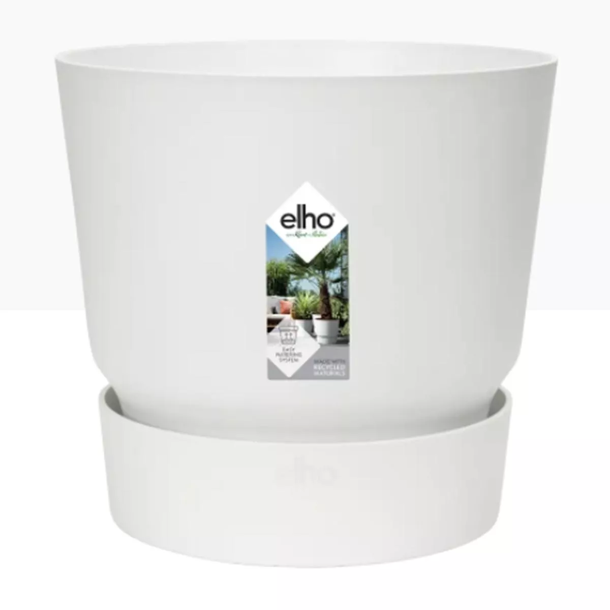 Elho Greenville Round Pot & Base WHITE 20cm – Default Title