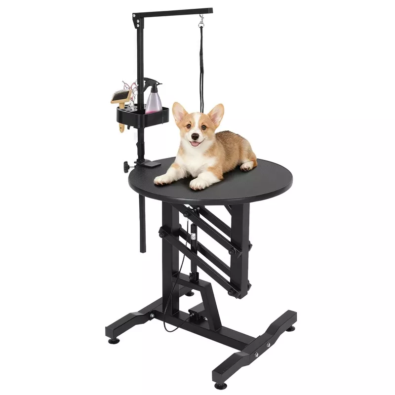 garvee-24-hydraulic-lift-pet-grooming-table-adjustable-cat-drying-rotating-deskt Garvee 24 Hydraulic Lift Pet Grooming Table, Adjustable Cat Drying Rotating Desktop – Foldable, Adjustable Arm, Portable, Non-Slip Dog Grooming Table for Dogs at Home, Capacity 250 LBS