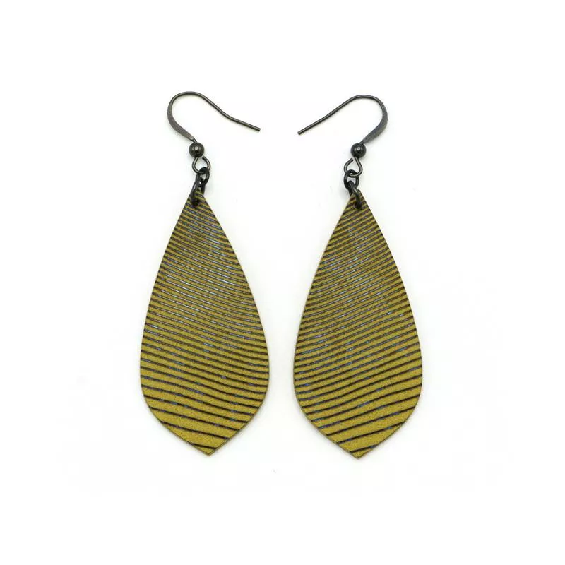Gem Point [20R] // Acrylic Earrings – Celestial Blue, Gold