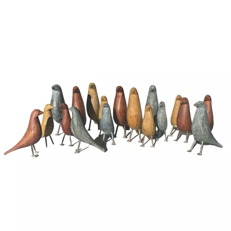 Handcarved Standing Birds