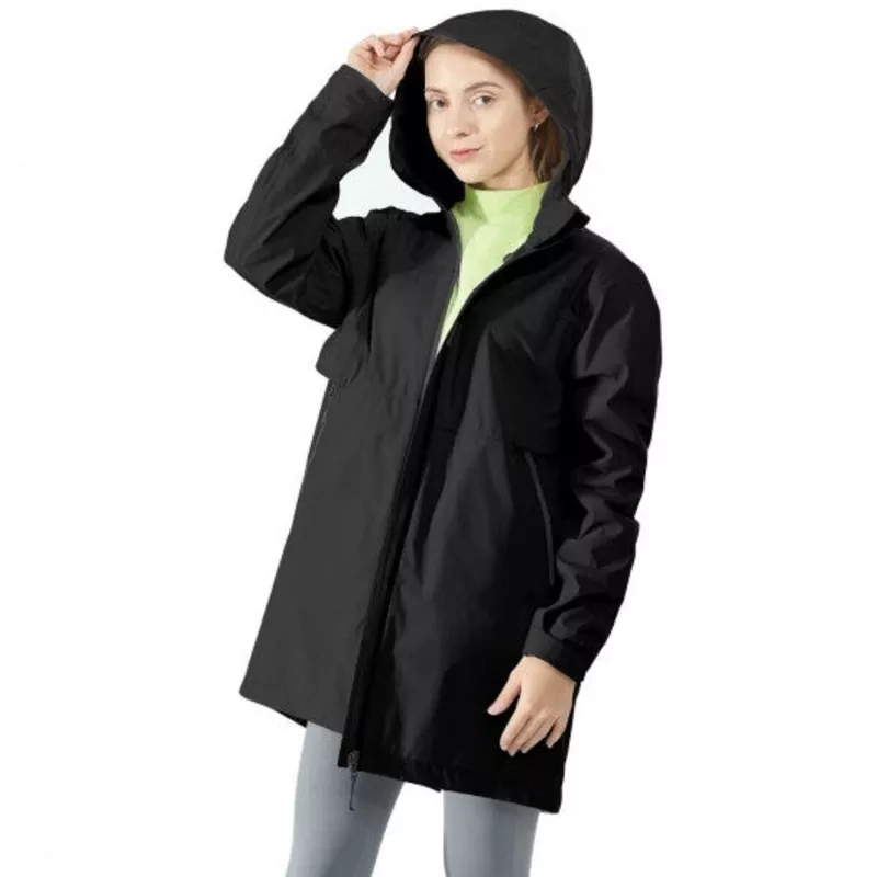 hoodedwomen-s-wind-waterproof-trench-rain-jacket-black-m HoodedWomen’s Wind & Waterproof Trench Rain Jacket-Black-M