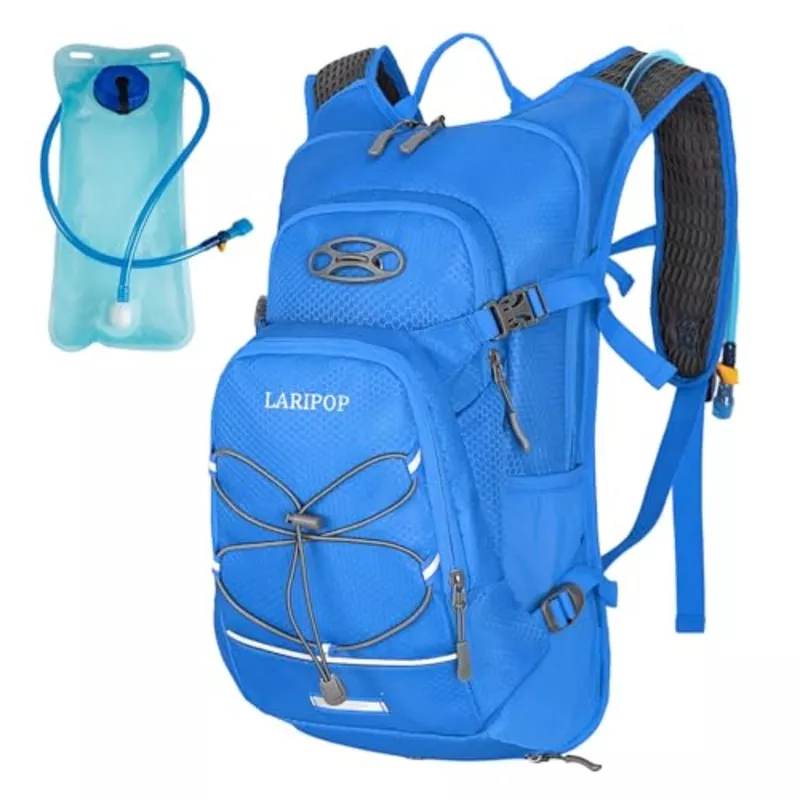 LARIPOP 18L Hydration Backpack with 2L BPA-Free Leak-Proof Water Bladder, Lightweight Breathable Reflective Daypack for Hiking Cycling MTB Trail Running Camping Men Women