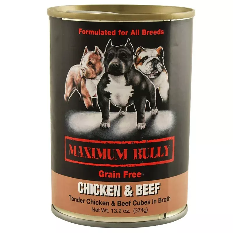 Maximum Bully Chicken/Beef Cubes in Broth 13.2 oz.