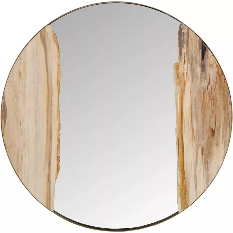 Petrified River Mirror Frame Beige, Black, Brown