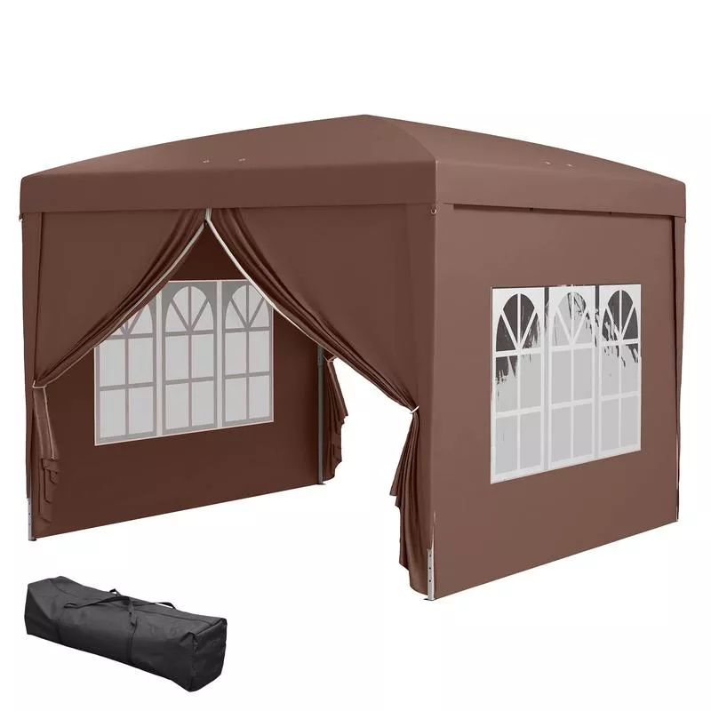 rootz-3x3m-gazebo-tent-pavilion-marquee-uv-protection-steel-frame-fits-easy-setu Rootz 3x3m Gazebo Tent – Pavilion – Marquee – UV Protection – Steel Frame – Fits Easy Setup – 2.95m x 2.95m x 2.58m