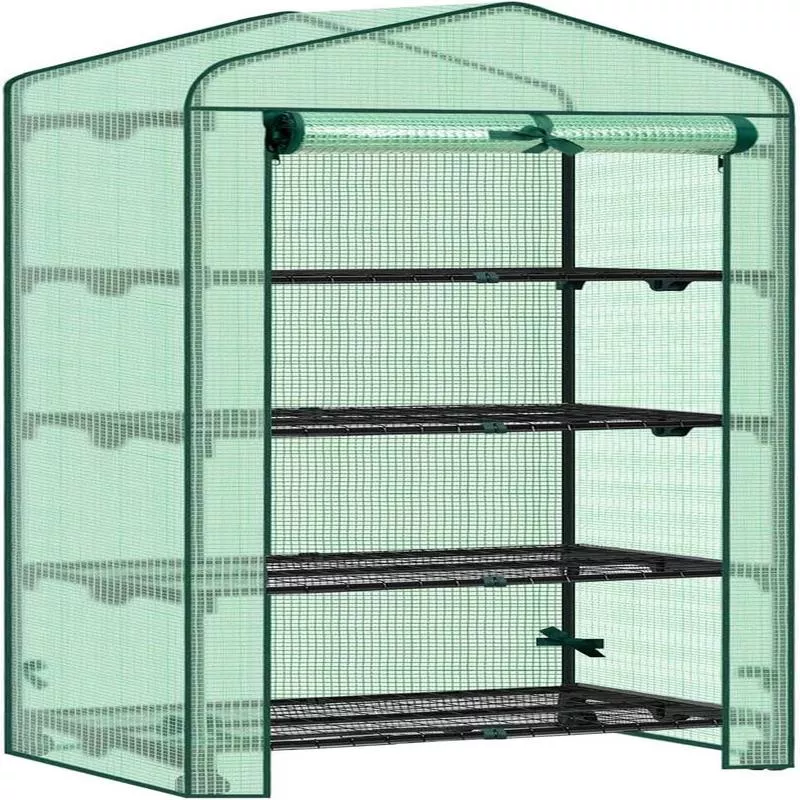 rootz-greenhouse-with-rollers-foil-shelter-plant-grow-house-protects-from-uv-fro Rootz Greenhouse with Rollers – Foil Shelter – Plant Grow House – Protects from UV & Frost – 70x163x50cm, Green, Black