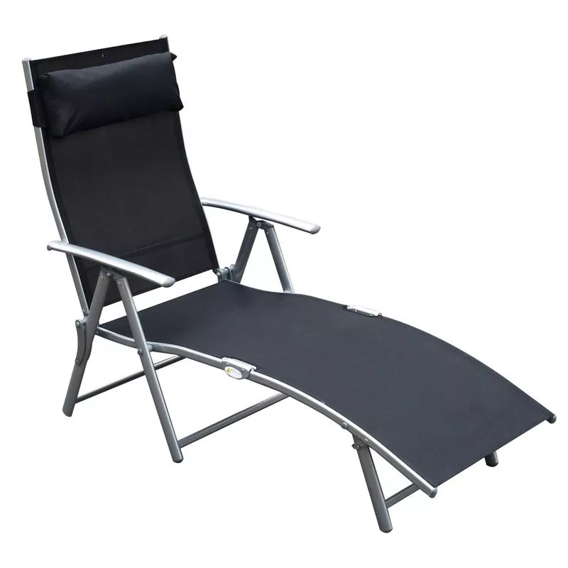 rootz-lounger-folding-chair-beach-chair-cushion-foldable-adjustable-armrests-bla Rootz Lounger – Folding chair – Beach chair – Cushion – Foldable – Adjustable – Armrests – Black – Silver
