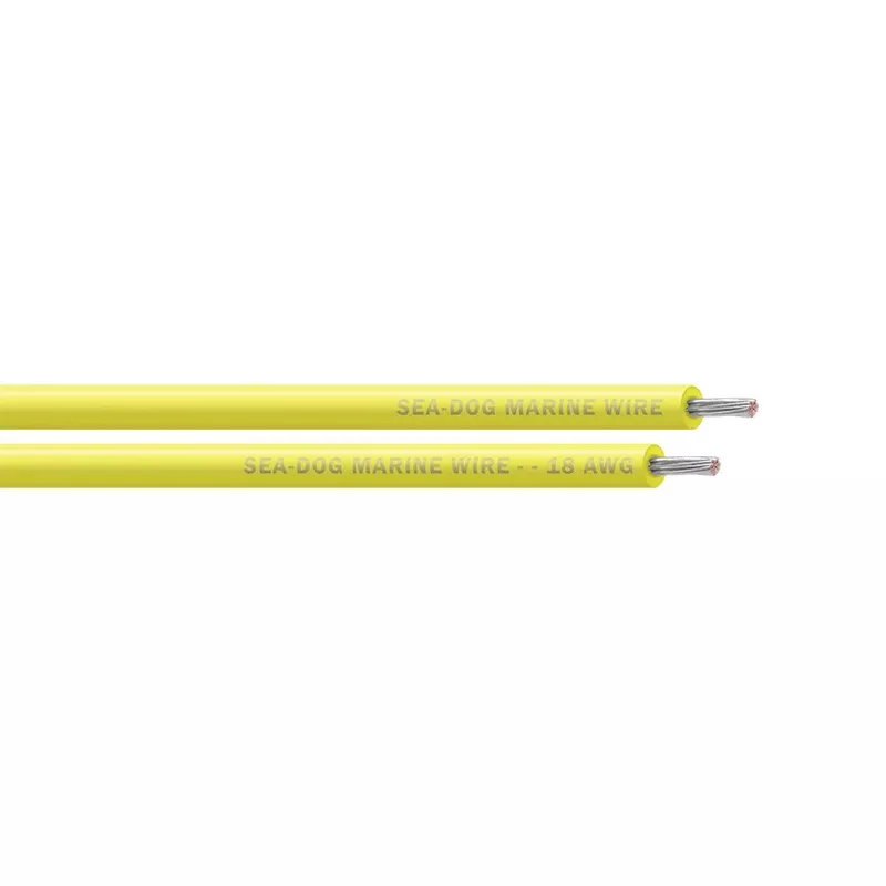 Sea-Dog 18 AWG Yellow Primary Wire – 25′ [8018030]