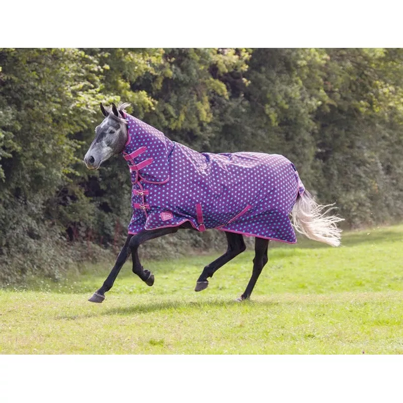 shires-tempest-600d-turnout-blanket-200g-purple-polka-dot Shires Tempest 600D Turnout Blanket – 200g Purple Polka Dot