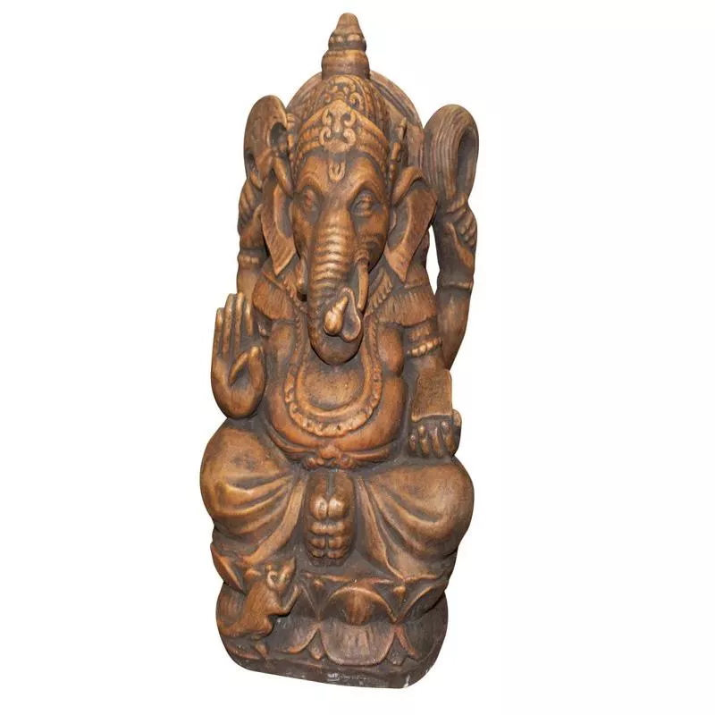 sitting-ganesha-rust-cement-17 Sitting Ganesha Rust Cement – 17