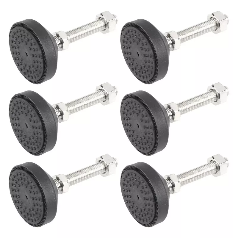 six-pack-adjustable-leveling-feet-with-lock-nuts-cabinets-lab-tables-rubber-meta Six Pack Adjustable Leveling Feet With Lock Nuts For Cabinets And Lab Tables Rubber And Metal Construction For Vibration Absorption And Floor Protection M10x50mm Threaded Easy Height Adjustment On Uneven Floors