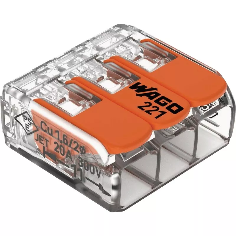 wago-3-wire-3-port-lever-connector-10-pack Wago 3-Wire 3-Port Lever Connector (10-Pack)